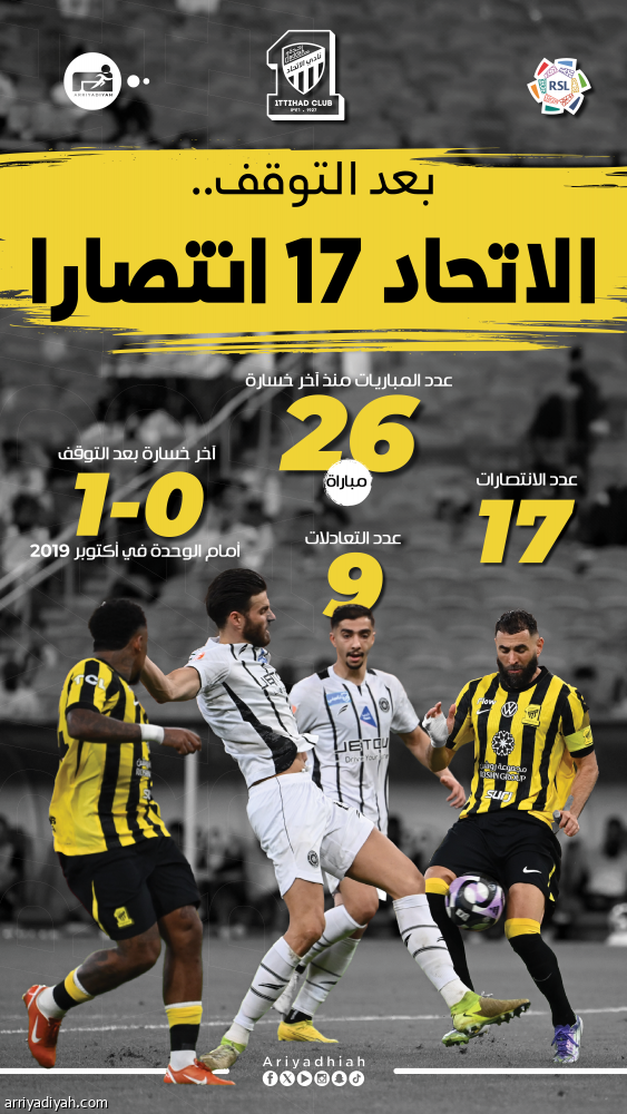 الاتحاد لا يخسر 26 مواجهة بعد التوقف